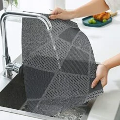 Placemats Heat Resistant Non Slip Washable PVC Place Mat, Woven Vinyl Placemats Set Of 4 (Geometric Line Black Grey) -Generic Furniture Shop 61BPbdjFOzL