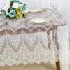 Lace-Tablecloth-Rectangular 60x120-Inch White Rectangle Overlay Tea Tablecloth Lace Tablecloths Long Rectangular Tablecloth Lace Tablecloth 60 Table Floral Embroidery Lace Table Cloths Decoration