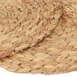 Kilofly Natural Water Hyacinth Weave Placemat Round Braided Rattan Tablemats 13.5 Inch X 4pc -Generic Furniture Shop 61GOJyvoq3L