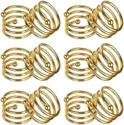 Metal Spiral Napkin Rings Round Serviette Holder Buckles Napkin Rings For Dinner, Holiday Parties, Family Gatherings, Dinner Party, Table Decorations, Set Of 6 (Silver) -Generic Furniture Shop 61KroI9yCL. AC