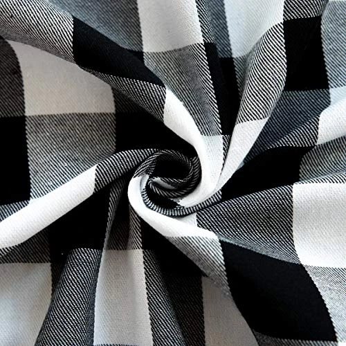 Uffalo Plaid Round Tablecloth Checkered Cotton Linen Table Cover For Kitchen Dining Room Home Decor ( Round - 48 Inch, White & Black ) 7 Uffalo Plaid Round Tablecloth Checkered Cotton Linen Table Cover For Kitchen Dining Room Home Decor ( Round - 48 Inch, White & Black ) - Image 7