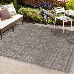 JONATHAN Y SBH102A-5 Citta High-Low Pile Mediterranean Tile Indoor Outdoor Area Rug Bohemian Contemporary Geometric Easy Cleaning Bedroom Kitchen Backyard Patio Porch Non Shedding, 5 X 8, Beige 27 JONATHAN Y SBH102A-5 Citta High-Low Pile Mediterranean Tile Indoor Outdoor Area Rug Bohemian Contemporary Geometric Easy Cleaning Bedroom Kitchen Backyard Patio Porch Non Shedding, 5 X 8, Beige -Generic Furniture Shop 61LeQxBRihL. AC 2