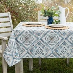 Indoor Outdoor Spillproof Fabric Tablecloth For Spring/Summer/Party/Picnic (Blooming Floral, 60" X 84" Rectangular) 24 Indoor Outdoor Spillproof Fabric Tablecloth For Spring/Summer/Party/Picnic (Blooming Floral, 60" X 84" Rectangular) -Generic Furniture Shop 61Lpet5EMoL. AC