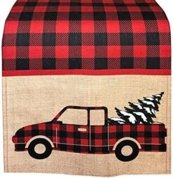 Pine Hill Christmas Tree Farm Fabric Holiday Placemats - Nostalgic Retro Christmas Farm Truck Print Placemats, Set Of 4 Farm Fresh Red Truck Placemats -Generic Furniture Shop 61LzxaoyBWL. AC 1