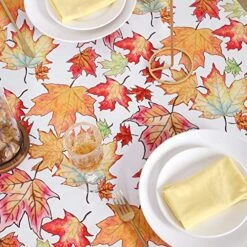 Thanksgiving Tablecloth Maple Leaves Printed Tablecloth Waterproof Polyester Table Cloth Rectangle Autumn Table Cover 57x84 Inch 14 Thanksgiving Tablecloth Maple Leaves Printed Tablecloth Waterproof Polyester Table Cloth Rectangle Autumn Table Cover 57x84 Inch -Generic Furniture Shop 61MZmpetYrL
