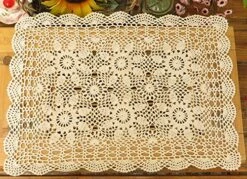 Gracebuy 16x23 Inch Rectangle Beige Handmade Cotton Crochet Lace Placemat Doilies 12 Gracebuy 16x23 Inch Rectangle Beige Handmade Cotton Crochet Lace Placemat Doilies -Generic Furniture Shop 61NgeTBL9YL