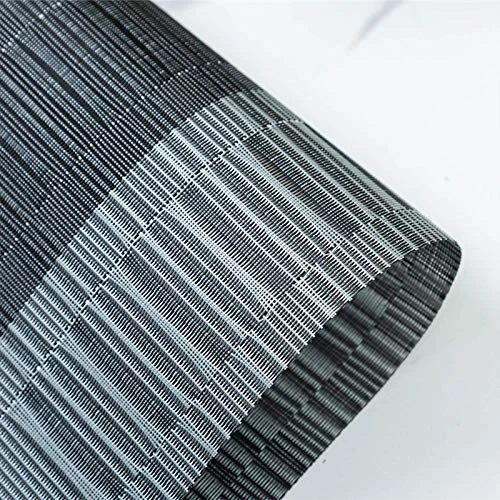 Lacemats Set Of 4 For PVC Dining Table Woven Vinyl Non-Slip Washable Cloth Heat Resistant Place Mats For Farmhouse Kitchen Decor Insulation Square Plate Mat (Black And Grey) 6 Lacemats Set Of 4 For PVC Dining Table Woven Vinyl Non-Slip Washable Cloth Heat Resistant Place Mats For Farmhouse Kitchen Decor Insulation Square Plate Mat (Black And Grey) - Image 6