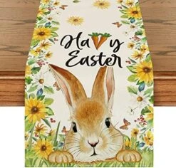 Rabbit Bunny Carrot Happy Easter Placemats Set Of 4, 12x18 Inch Spring Summer Seasonal Table Mats For Party Kitchen Dining Decoration -Generic Furniture Shop 61SYL48knCL. AC