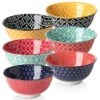 Ceramic Cereal Bowl, Soup Bowls, 23 Ounce Vibrant Color Bowls For Kitchen, Bowls Set For Cereal Soup Rice Pasta Salad Oatmeal, Mothers Day Gifts, Dishwasher & Microwave Safe, Set Of 6