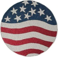 Memorial Day Patriotic Decorations Beaded Placemats Pack Of 1-4th Of July Freedom Stars American Flag Independence Day Table Place Mats For Kitchen Dining Table Home Decor - 14 Inches -Generic Furniture Shop 61SnOeumZhL. AC