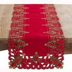 Pandora Collection Holiday Christmas Tree Tablecloth - 2 Colors (Red, 16"x68" Table Runner) -Generic Furniture Shop 61TOrrHfTPL. AC