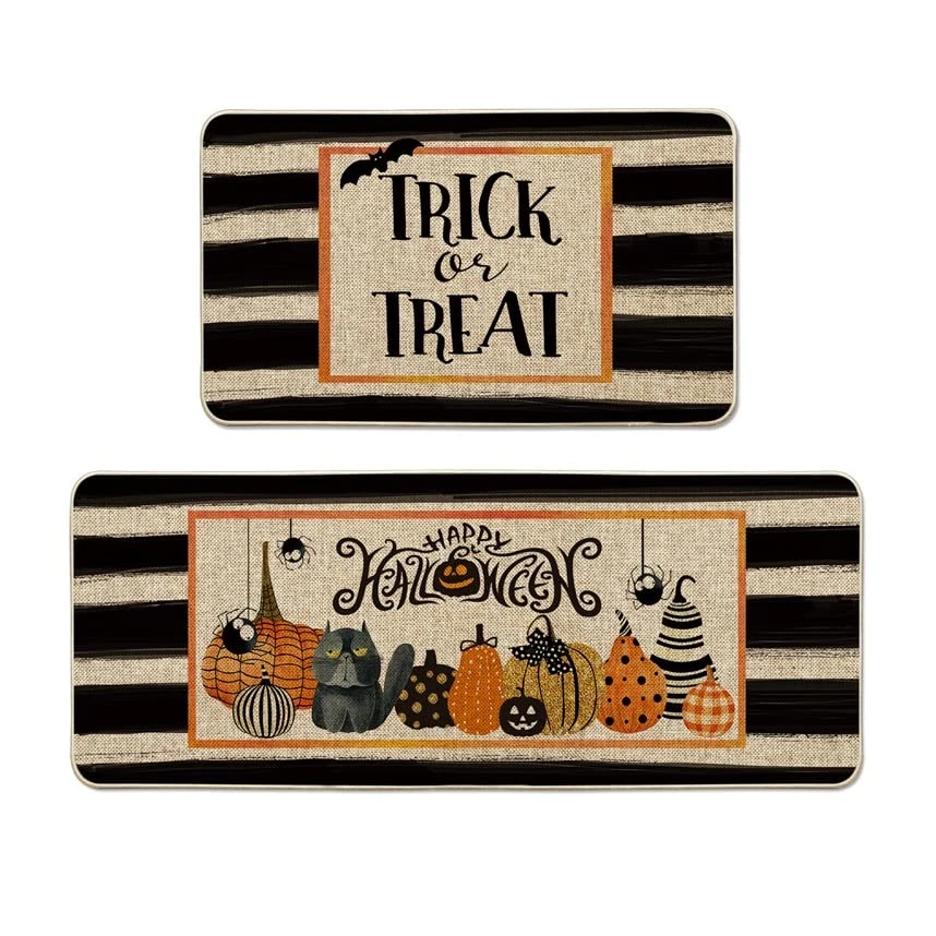 Artoid Mode Trick Or Treat Happy Halloween Decorative Kitchen Mats Set Of 2, Spooky Boo Holiday Party Low-Profile Floor Mat For Home Kitchen - 17x29 And 17x47 Inch 1 Artoid Mode Trick Or Treat Happy Halloween Decorative Kitchen Mats Set Of 2, Spooky Boo Holiday Party Low-Profile Floor Mat For Home Kitchen - 17x29 And 17x47 Inch
