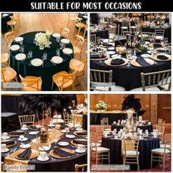 8 Pack Thick Premium Round Tablecloth 90 Inch Round Table Covers Bulk Washable Polyester Fabric Round Table Clothes For Wedding Party Reception Banquet Buffet Restaurant (Black, 90 Inch) -Generic Furniture Shop 61UuZ0vt7XL