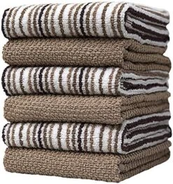 Premium Kitchen Towels (16”x 26”, 6 Pack) | Large Cotton Kitchen Hand Towels | Popcorn Striped Design | Dish Towels | 430 GSM Highly Absorbent Tea Towels Set With Hanging Loop | Blue -Generic Furniture Shop 61V2NOILreL. AC
