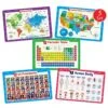 Magic 5 Placemats For Kids - Kids Placemats Non Slip, Washable Reusable Children Placemats, Educational Placemats: USA And World Maps, Periodic Table, US Presidents, Plastic Placemats For Kids