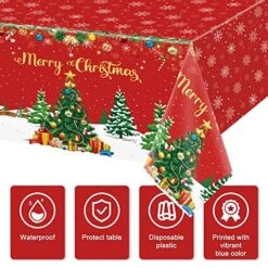 3 Pcs Christmas Tablecloth Decorations Rectangular Xmas Table Cover Plastic Winter Holiday Tablecloth Xmas Tree Snowflake Table Cover For Christmas Party Home Dining Table Supplies 54 X 108 Inch -Generic Furniture Shop 61XvJRfKsEL