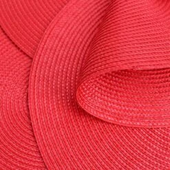 GENERIC Round Placemats Set Of 6 - Woven Red Place Mats Indoor For Dining Table - Washable Heat Resistant Farmhouse Table Mat - Plastic Vinyl Placemat - Table Mats Decorations For Dining Room -Generic Furniture Shop 61Y50HxvMpL
