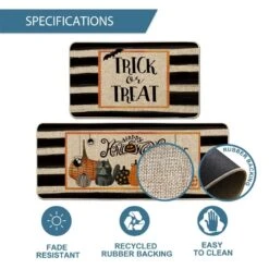 Artoid Mode Trick Or Treat Happy Halloween Decorative Kitchen Mats Set Of 2, Spooky Boo Holiday Party Low-Profile Floor Mat For Home Kitchen - 17x29 And 17x47 Inch 11 Artoid Mode Trick Or Treat Happy Halloween Decorative Kitchen Mats Set Of 2, Spooky Boo Holiday Party Low-Profile Floor Mat For Home Kitchen - 17x29 And 17x47 Inch -Generic Furniture Shop 61ZmxOstx7L