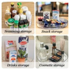 Zy Susan Turntable For Cabinet, 2 Pack 9.3 Inch Clear Lazy Susan Organizer Plastic Makeup Organizer Bathroom Jewelry Holder -Generic Furniture Shop 61bWvwxHlnL