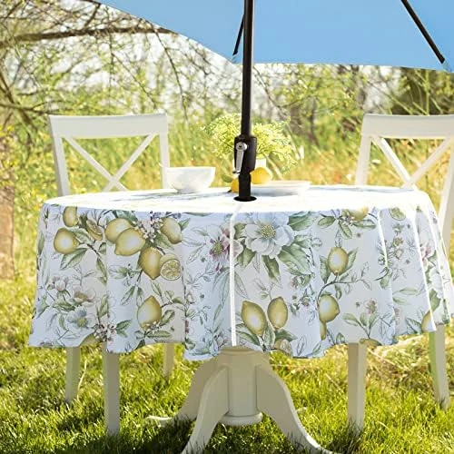 Indoor Outdoor Spillproof Fabric Tablecloth For Spring/Summer/Party/Picnic (Blooming Floral, 60" X 84" Rectangular) 9 Indoor Outdoor Spillproof Fabric Tablecloth For Spring/Summer/Party/Picnic (Blooming Floral, 60" X 84" Rectangular) - Image 9