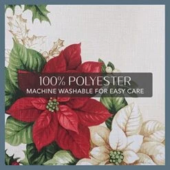 Red And White Poinsettia Holiday Fabric Placemats, Christmas Mats For Table Decor, 13 Inches X 19 Inches, Set Of 4 -Generic Furniture Shop 61d3rT55q4L