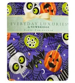 Ghoulish Gang Whimsical Halloween Vinyl Flannel Backed Tablecloth - Pumpkin, Bats, Skulls And Spiderweb Fun Halloween Tablecloth, Easy Care Wipe Clean, 70 In Round