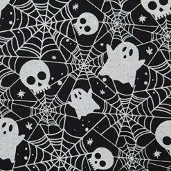 Halloween Party Tabletop Decor, Reusable & Machine Washable Cotton Fabric, Napkin Set, 20x20, Skulls Ghosts & Spider Webs, 6 Piece -Generic Furniture Shop 61dD7gCWVLL