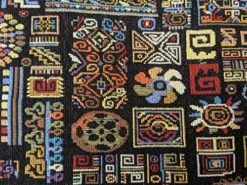 Hemian Ethnic Ornaments Tapestry Placemats - Set Of 4-Pieces Greek Ethnic Calligraphy Geometric Colorful Dark Black Design - Decorative Cotton Woven Kitchen Dining Mats - 13” X 19” -Generic Furniture Shop 61fKaalMTzL