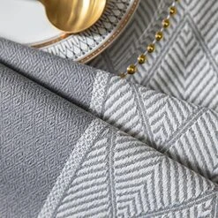 Rectangle Square Tablecloths Knitted Embroidery Textured Tassel Cotton Linen Decorative Oblong Table Cover For Kitchen Dining Room Picnic (55x87 Inch,Grey) -Generic Furniture Shop 61i1ojhLE8S