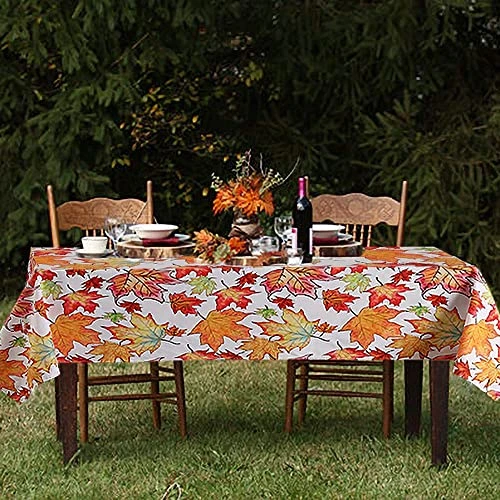 Thanksgiving Tablecloth Maple Leaves Printed Tablecloth Waterproof Polyester Table Cloth Rectangle Autumn Table Cover 57x84 Inch 2 Thanksgiving Tablecloth Maple Leaves Printed Tablecloth Waterproof Polyester Table Cloth Rectangle Autumn Table Cover 57x84 Inch - Image 2