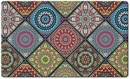 QiyI Floor Comfort Mat 1 Piece Kitchen Rug PVC Leather Waterproof Oil Proof Runner Rug Non Skid Laundry Standing Mat Anti Fatigue Foam Cushioned Doormat 17" W X 71" L - Ethnic Traditional Pattern 7 QiyI Floor Comfort Mat 1 Piece Kitchen Rug PVC Leather Waterproof Oil Proof Runner Rug Non Skid Laundry Standing Mat Anti Fatigue Foam Cushioned Doormat 17" W X 71" L - Ethnic Traditional Pattern - Image 7