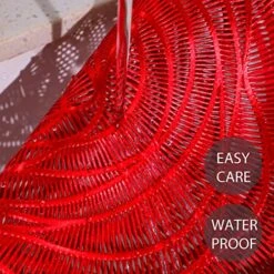 Red Placemats And Coasters Set Of 6 Pressed Metallic Vinyl 15 Inch Rose Round Place Mats Dining Table Mats Dinning Table Centerpiece -Generic Furniture Shop 61jdJRsalSL