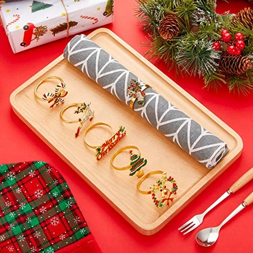 Christmas Napkin Rings Holders For Christmas Dinners Parties, Wedding Adornment, Table Decoration Accessories Dding Adornment, Table Decoration Accessories (Merry Christmas Set, 6) 2 Christmas Napkin Rings Holders For Christmas Dinners Parties, Wedding Adornment, Table Decoration Accessories Dding Adornment, Table Decoration Accessories (Merry Christmas Set, 6) - Image 2