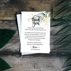 Wedding Thank You Place Setting Cards, Greenery Wedding Reception Thank You Cards, Table Centerpieces And Wedding Decorations, Wedding, Bridal, Engagement, Anniversary, 4x6 Inch, Pack Of 50 6 Wedding Thank You Place Setting Cards, Greenery Wedding Reception Thank You Cards, Table Centerpieces And Wedding Decorations, Wedding, Bridal, Engagement, Anniversary, 4x6 Inch, Pack Of 50 -Generic Furniture Shop 61kpwbhGyHS