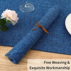 Cotton Linen Placemats For Dining Table Set Of 6, Heat Resistant Washable Table Mats, Easy To Clean Place Mats, 13" X 19", Blue -Generic Furniture Shop 61lmIqGN0wL