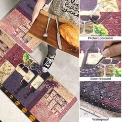 Kitchen Mat Set Of 2 Cushioned Anti Fatigue Mat, Heavy Duty Ergonomic Kitchen Rug 18"x59"+18"x30", Waterproof Non Slip Comfort Foam Kitchen Mats For Floor/Office/Sink/Laundry -Generic Furniture Shop 61mi9rsmxCL