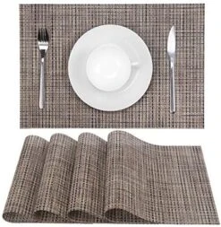 Placemats Set Of 4 Washable Heat-Resistant Non Slip Braided Table Mats Woven PVC Vinyl Kitchen Dining Patio Table Place Mats For Dinner Parties BBQs Indoor And Ourdoor Use.18"x12"(Bamboo-Beige) 23 Placemats Set Of 4 Washable Heat-Resistant Non Slip Braided Table Mats Woven PVC Vinyl Kitchen Dining Patio Table Place Mats For Dinner Parties BBQs Indoor And Ourdoor Use.18"x12"(Bamboo-Beige) -Generic Furniture Shop 61oH7dNNlaL. AC
