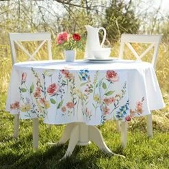 Indoor-Outdoor Spillproof Fabric Tablecloth For Spring/Summer/Party/Picnic (70" Round With Umbrella Hole, Angelica) -Generic Furniture Shop 61oZUdE5WpL. AC