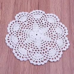 8 Inch Doilies Crochet Round Lace Doily Handmade Placemats 100% Cotton Floral Crocheted Coasters, Flower Design, Pack Of 8 (White) -Generic Furniture Shop 61pf2gZJfuS