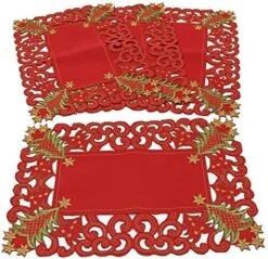 Pandora Collection Holiday Christmas Tree Tablecloth - 2 Colors (Red, 16"x68" Table Runner) -Generic Furniture Shop 61pvXmqjDeL. AC