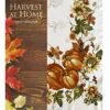 Stockbridge Pumpkin Harvest Bordered Thanksgiving, Autumn Fall Leaf, Sunflower And Acorn Border Print Easy Care Fabric Tablecloth, 60 Inch X 84 Inch Oblong/Rectangle