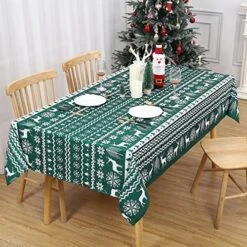 Christmas Round Tablecloth 60 Inch, Xmas Tree And Deer Design Table Cloth Waterproof Holiday Decorative Boho Table Cover For Outdoor, Indoor Party Kitchen Dining Room, White -Generic Furniture Shop 61ss6ksnpgL. AC 1