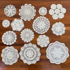 14 Pcs Cotton Crochet Doilies 4-11.5" Handmade White Beige Placemats (Beige 5pc+White 5pc+other 4pc) -Generic Furniture Shop 61ukG DZtKL. AC