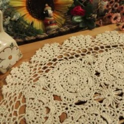 Crochet Cotton Lace Placemats Doilies 4pc, Oval, Beige, 12 X 17 Inch -Generic Furniture Shop 61utz7qKKnL