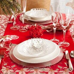 Christmas Holidays Placemats Set Of 6, Embroidered Table Place Mats For Home Kitchen Dining Table Linens Decoration (Poinsettia) -Generic Furniture Shop 61vLvnmrXCL