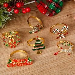 Christmas Napkin Rings Holders For Christmas Dinners Parties, Wedding Adornment, Table Decoration Accessories Dding Adornment, Table Decoration Accessories (Merry Christmas Set, 6) 16 Christmas Napkin Rings Holders For Christmas Dinners Parties, Wedding Adornment, Table Decoration Accessories Dding Adornment, Table Decoration Accessories (Merry Christmas Set, 6) -Generic Furniture Shop 61veA3iptrL