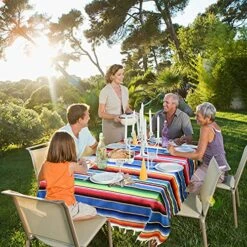 Mexican Serape Blanket Tablecloth 59 X 84 Inch For Mexican Wedding Party Decorations Outdoor Picnics Dining Table, Large Square Cotton Table Cloth -Generic Furniture Shop 61vycIGGrdS