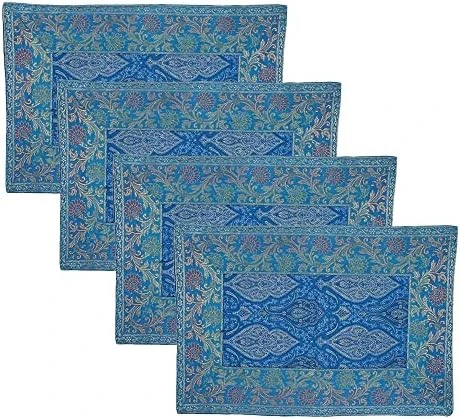 T Of 4 Indian Silk Table Mats For Dining Tables.Heat Resistant For Kitchen Table Party Decorations Farmhouse Wedding Party,Washable Durable Kitchen Table Placemats Room Deco 12 T Of 4 Indian Silk Table Mats For Dining Tables.Heat Resistant For Kitchen Table Party Decorations Farmhouse Wedding Party,Washable Durable Kitchen Table Placemats Room Deco - Image 12
