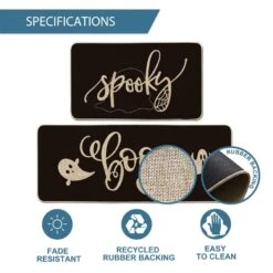 Artoid Mode Spooky Spider Web Gosts Boo Decorative Kitchen Mats Set Of 2, Seasonal Halloween Holiday Party Low-Profile Floor Mat For Home Kitchen - 17x29 And 17x47 Inch -Generic Furniture Shop 61xJ2tPlcOL
