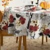 Printed Halloween Tablecloth, Romantic Collection - Wrinkle Free Table Cloth For Halloween Decorations, Dinner Parties And Scary Movie Nights (Creepy Chic, 70 Inch Round)